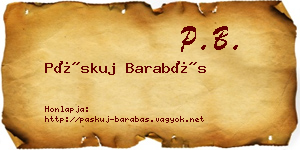Páskuj Barabás névjegykártya